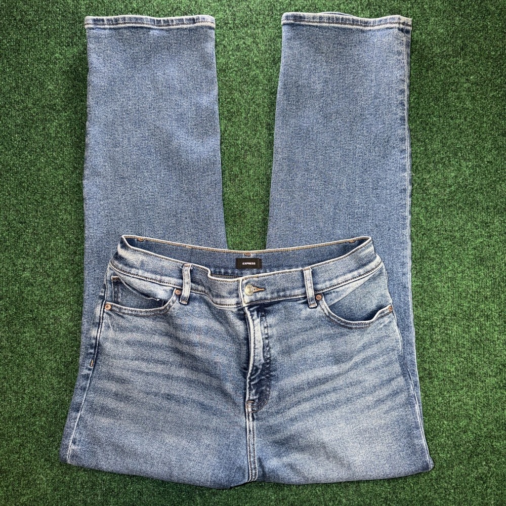 Express 90's Slim High Rise Women's Size 12R 29LHyper Stretch Blue Jeans